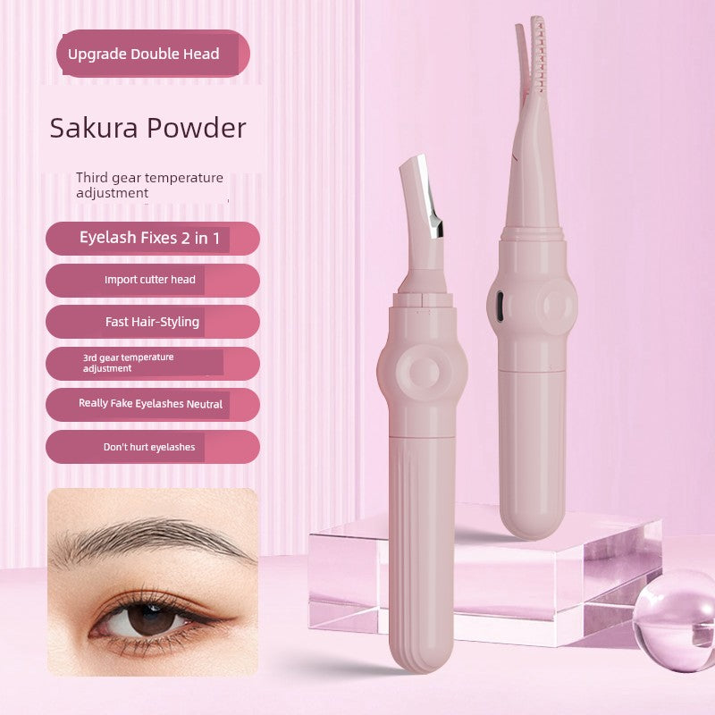 OVL Electric Heating Eyelash Curler Ironing Machine Female Eye-Brow Knife 2-in-1 SUNFLOWER Electric Eyelash Heater Lasting Hair-Styling