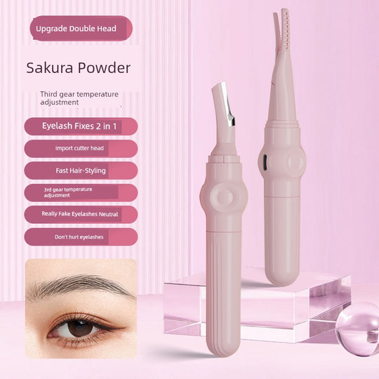 OVL Electric Heating Eyelash Curler Ironing Machine Female Eye-Brow Knife 2-in-1 SUNFLOWER Electric Eyelash Heater Lasting Hair-Styling