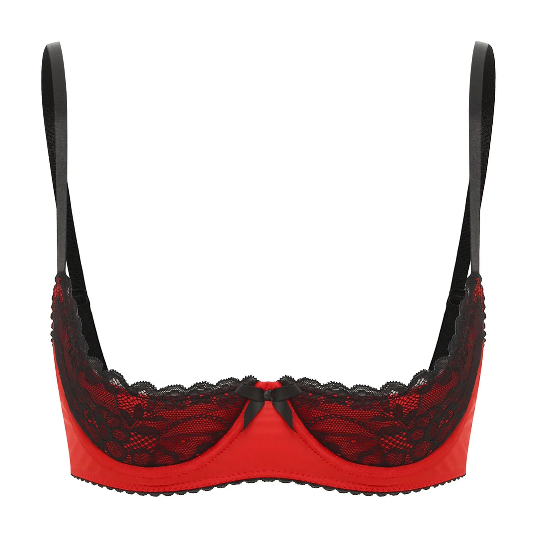 Sexy Lace Bra Women's Lingerie Underwire Half Cup Push Up Brassiere