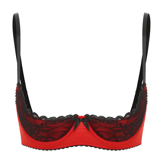 Sexy Lace Bra Women's Lingerie Underwire Half Cup Push Up Brassiere