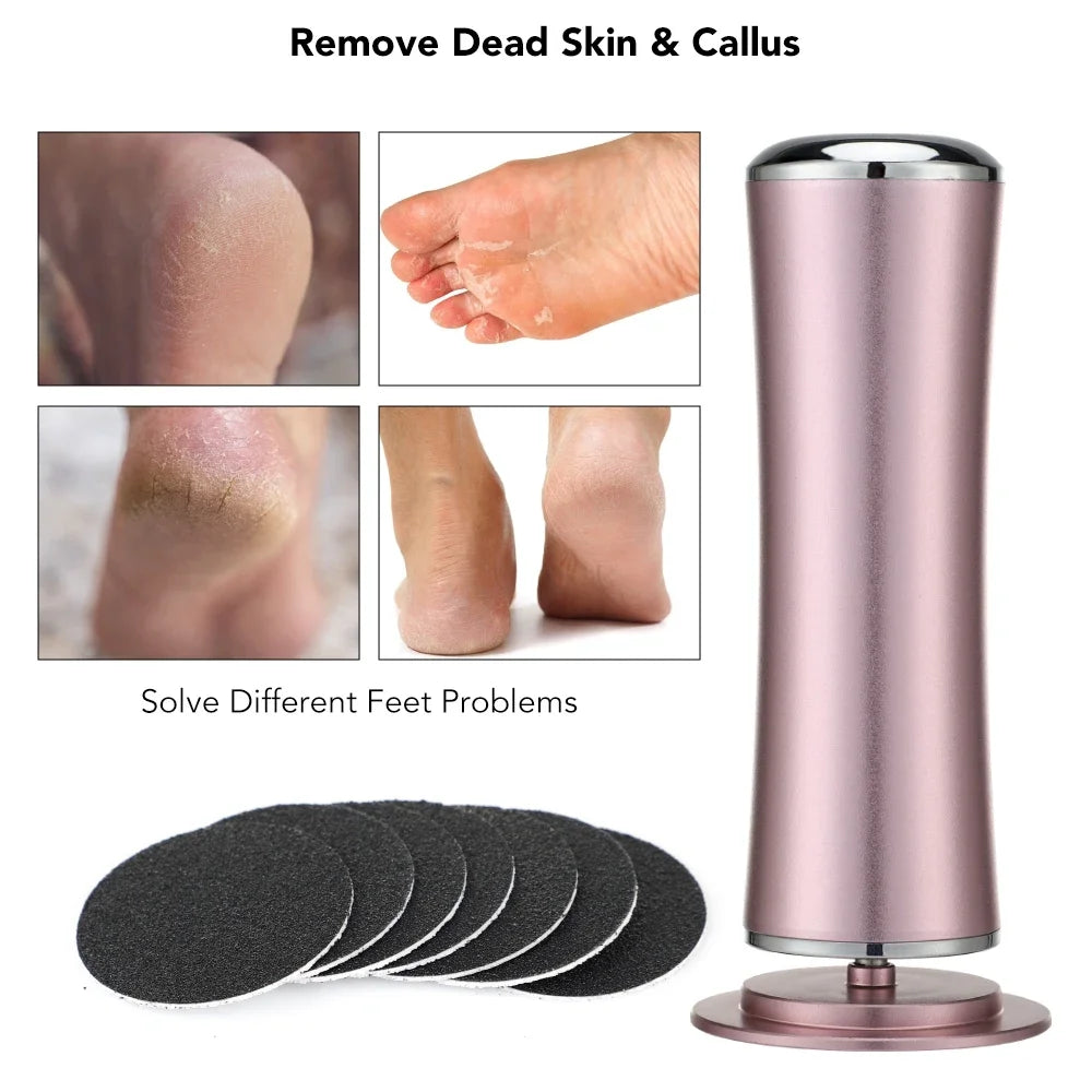Electric Foot Callus Remover Foot Care File Leg Heels Remove Dead Skin Pedicure Tool Set Electronic Foot Grinder 60pcs Sandpaper