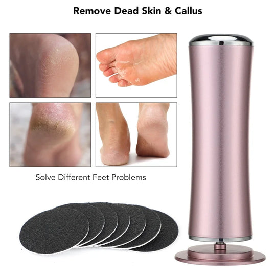 Electric Foot Callus Remover Foot Care File Leg Heels Remove Dead Skin Pedicure Tool Set Electronic Foot Grinder 60pcs Sandpaper