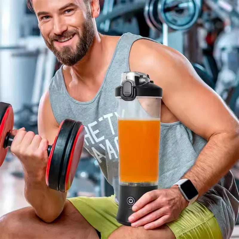 Portable Travel Blender 600ml Smoothie Maker With Spout Portable Blender USB Rechargeable Protein Blender