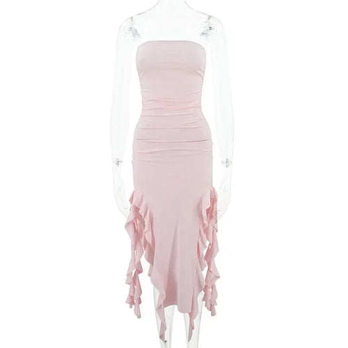 BWQ Long Dresses For Women Slit Sexy Bodycon Sleeveless Jellyfish