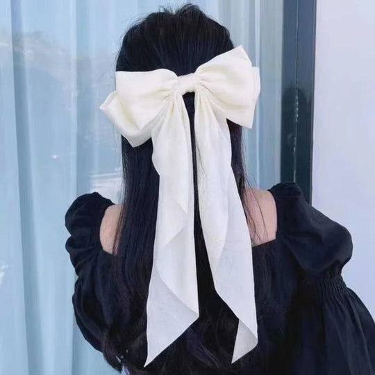 2023 New Women Large Bow Hairpin Summer Chiffon Big Bowknot Stain Bow