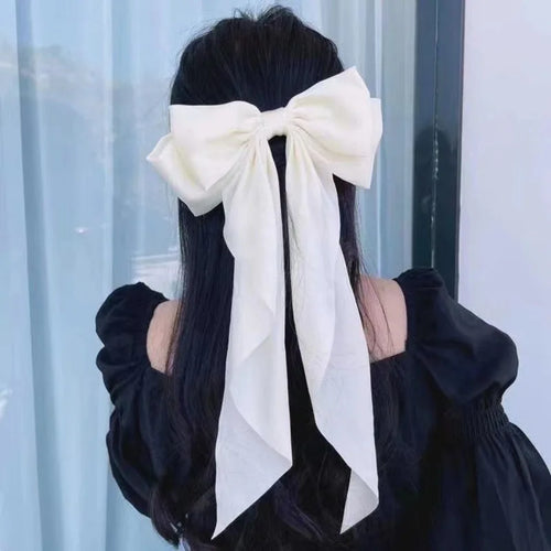 2023 New Women Large Bow Hairpin Summer Chiffon Big Bowknot Stain Bow