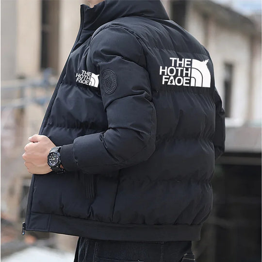2024Men's Padded Cotton Jacket, Tiger Head Logo, Short, Thick, Casual,