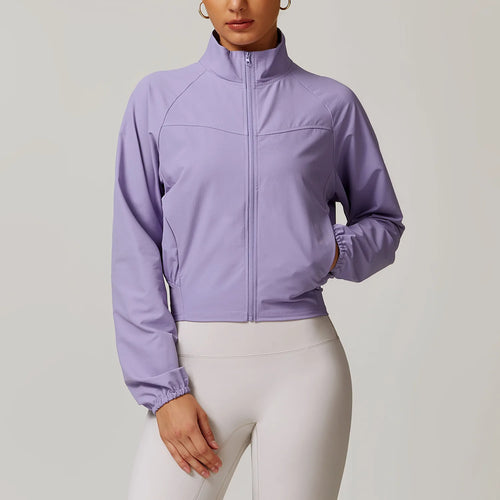 Yoga Long Sleeve Women's Jackets Windproof Running Coat Gym Push Up