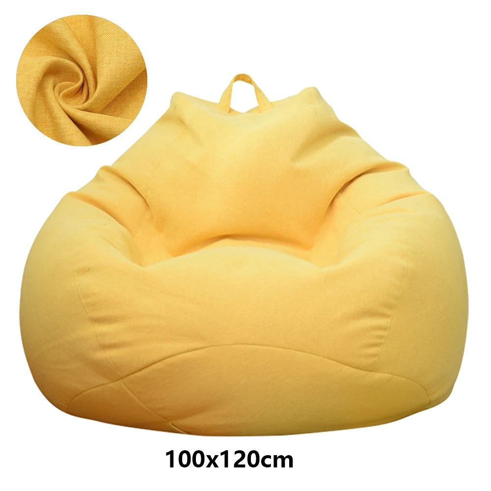 Lazy Sofa Cover Large Without Filler Bean Bag Cover Comfortable Outdoor Bedroom Lazy Seat Bag Tatami Living Room Beanbags