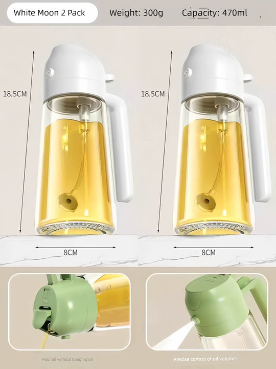 Glass Spray Oil Bottle Jar Spray Dual-Use Air Fryer Kitchen For Home Spray Oil Dispenser Oil Tank Seasoning Edible