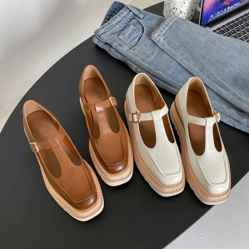 Fashion High Heels Cow Leather Women Wedges Shoes Elegant Ladies Party Shoes Brand Women Pumps Retro Woman Wedge Heel 6cm