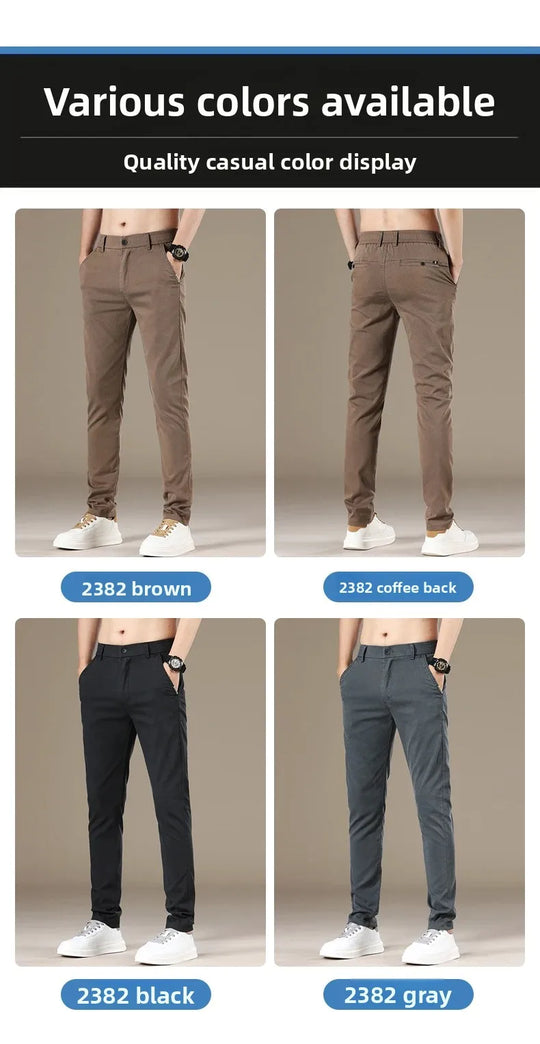 New 2025 Summer Lyocell Fabric Mens Casual Pants Hight Quality Fashion Slim Business Trousers Brand Elastic Soft Cargo Pants