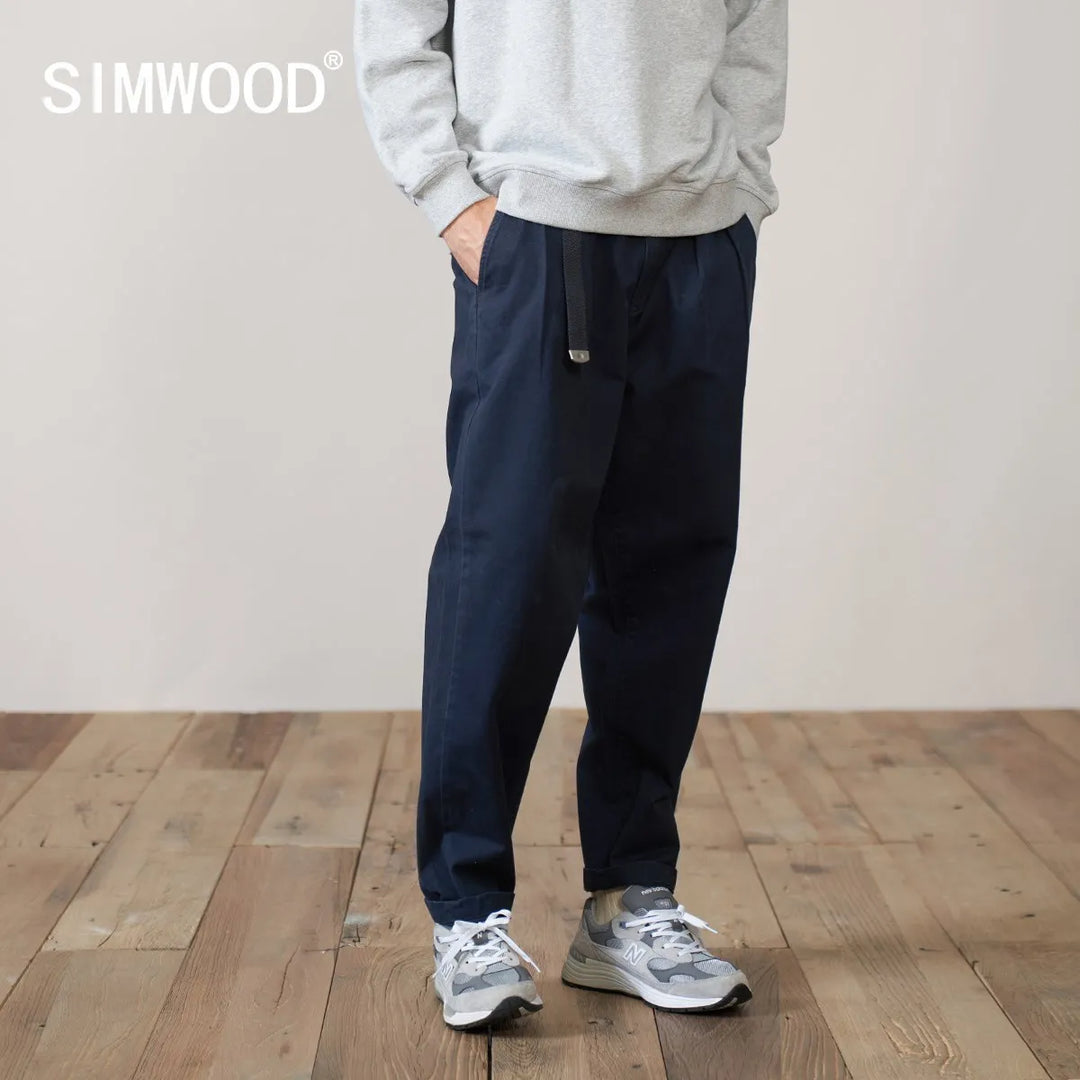 SIMWOOD 2024 Autumn Winter New Oversize Chinos Pants Men Heavyweight
