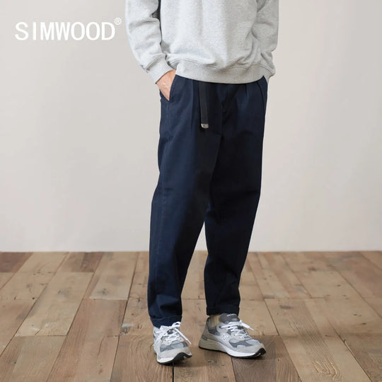 SIMWOOD 2024 Autumn Winter New Oversize Chinos Pants Men Heavyweight