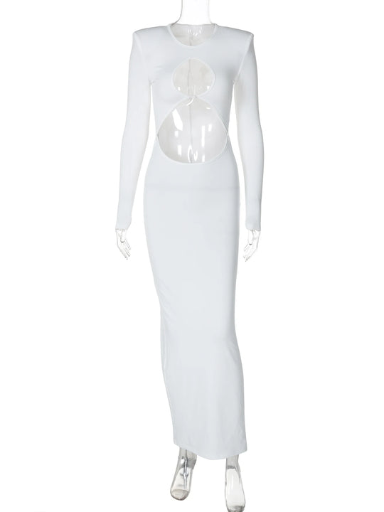 Hawthaw Women Spring Autumn Sexy Long Sleeve Party Club Hollow