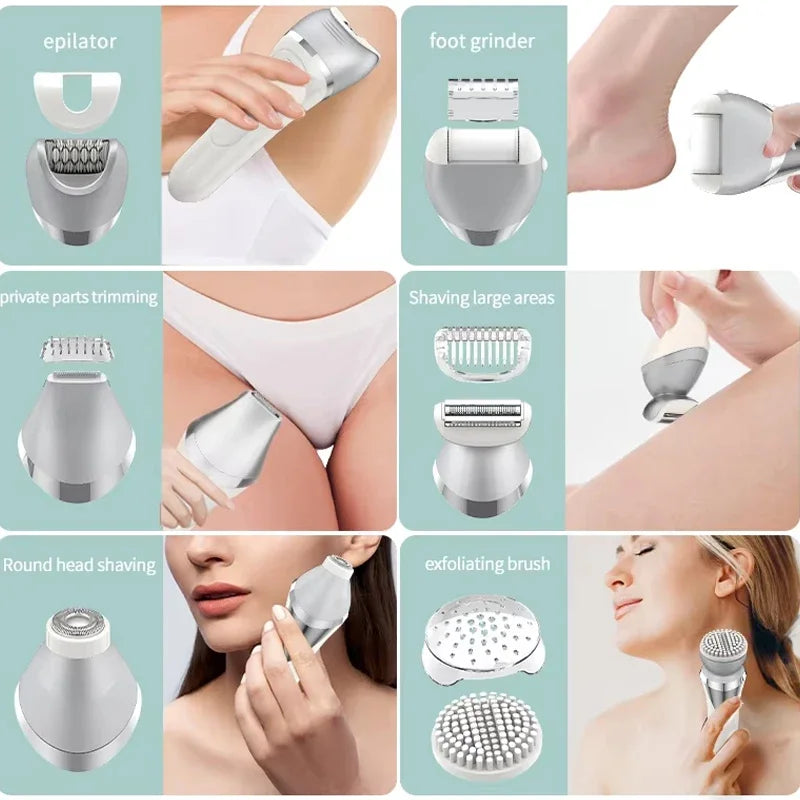 Electric Razor for Women 7 in 1 Painless Wet & Dry Women Shaver Blade