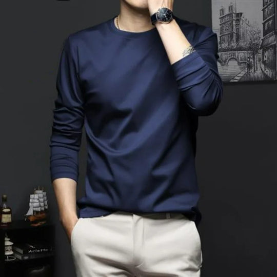 Autumn New Promotion Ice Silk T-shirt Men's Korean Casual Versatile