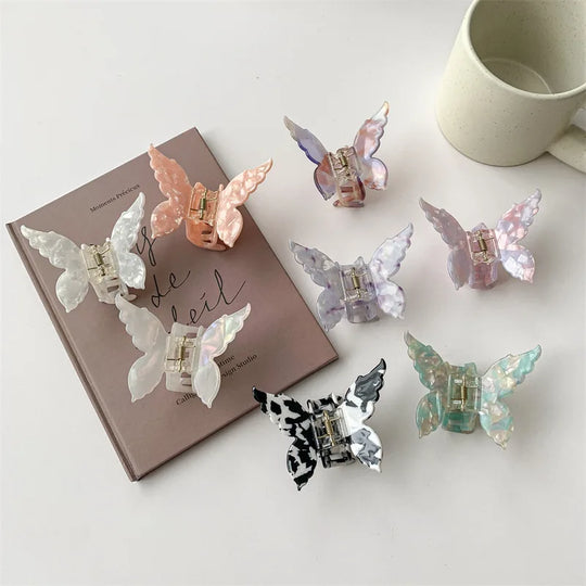 Acetate Material Butterfly Clip Pink Butterfly Clip Retro Back Of The