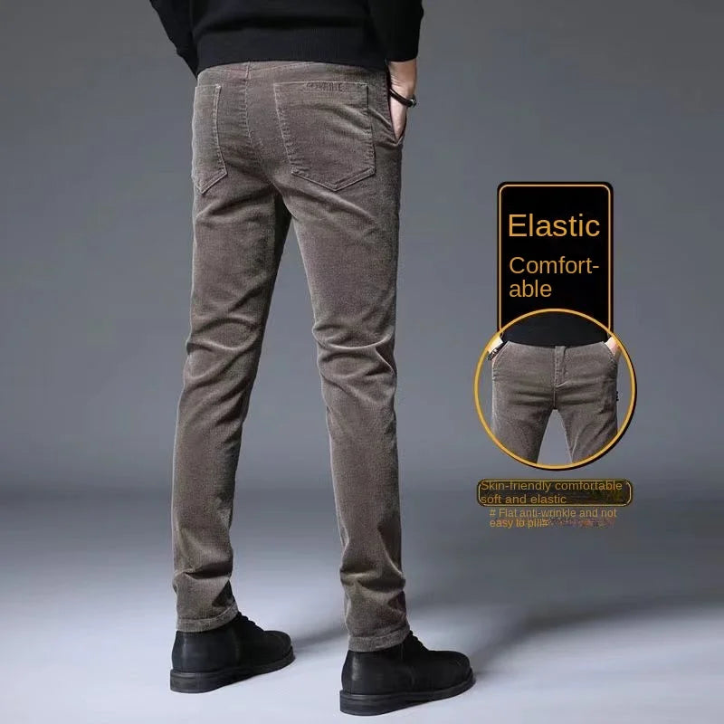 Corduroy Autumn Winter 2022 Men's Stretch Casual Slim Straight Velvet