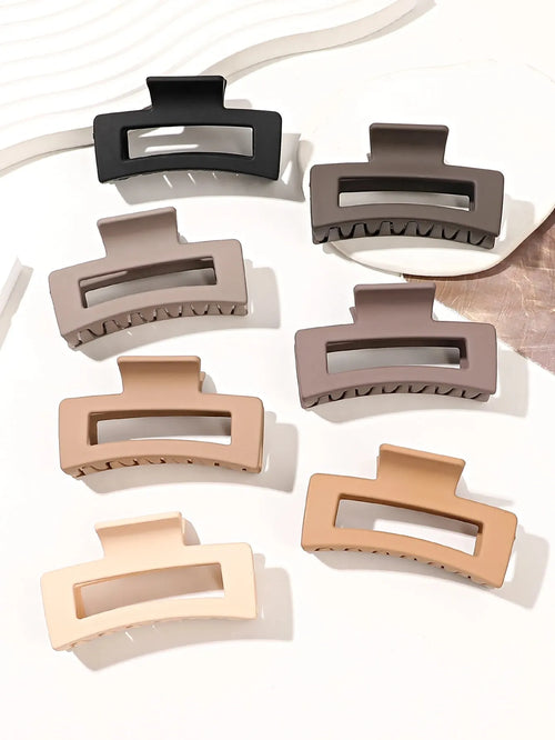 7 Pcs Big Hair Claw Clips 3.4" Non-slip Big Square Matte for Women