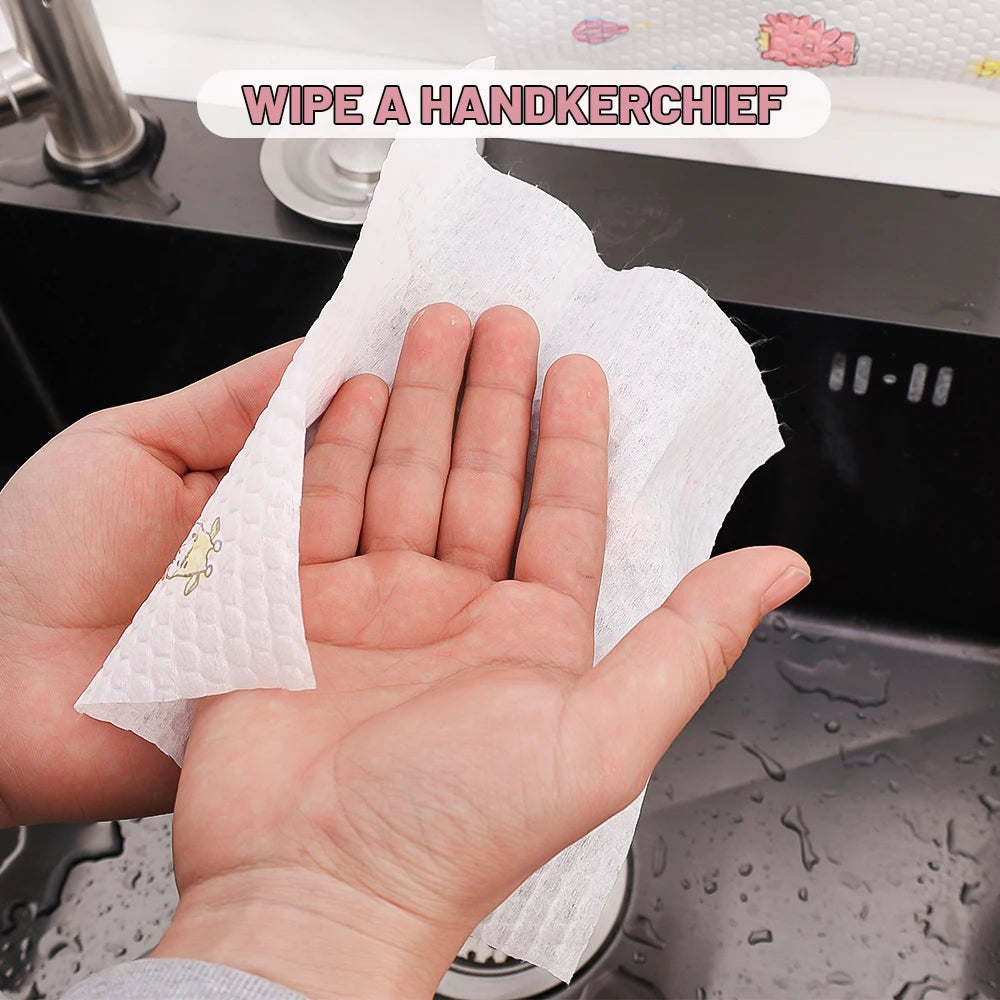 50/100pcs A Roll  Dish Cloth Disposable Rags Non -woven Rag Home Kitchen One-time Dishrag Universal Car Wipe Shoe Cleaning Wipes