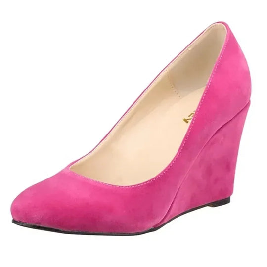 Women Wedge Shoes Spring Autumn Classic Sexy Pointed Toes Platform High Heels Pumps Black Office Lady Party Dress Wedding Shoe
