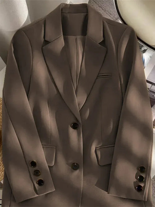 Women's Jacket New in Korean Fashion Small Suit Top Brown Suit Coat