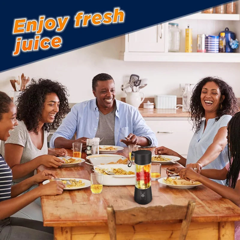 Portable Blender, Personal Blender USB Rechargeable, Mini Blender for Shakes and Smoothies, Strong Cutting Power with 6 Blades