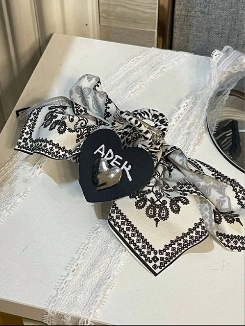 Bohemian Style Bow Hair Claw Cashew Paisley Shark Clip Large Size Hair