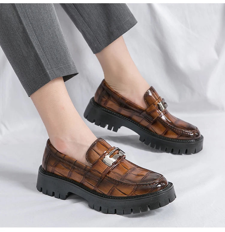 STRONGSHEN Men Oxford Shoes Leather Platform Casual Shoes Comfortable Formal Loafer Business Office Formal Dress Shoes 38-46