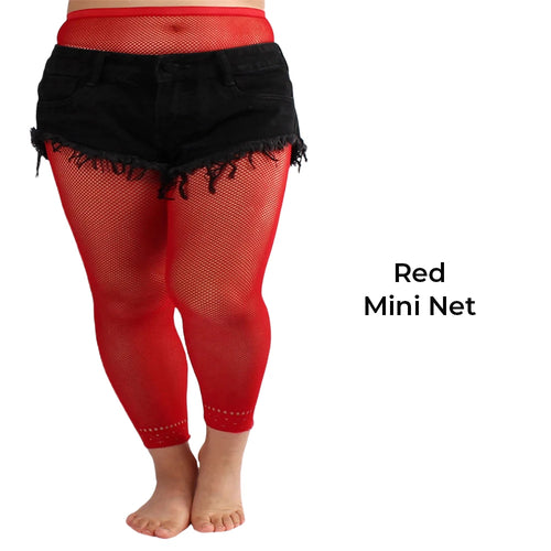 Women's Footless Fishnet Ankle Tights Plus Size High Waist High