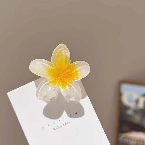 6Pcs Hawaiian Gradient Hair Clips Flower Hair Claws Women Small Size