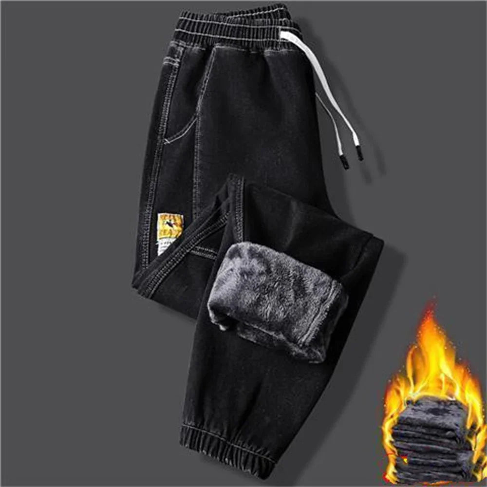 Men's jeans Winter Fleece Jeans Thick Warm Denim Pants Men Streetwear