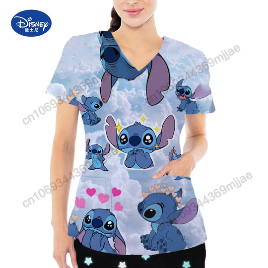 Summer Short Sleeves Clothes for Women Cartoon Pattern Y2k Female Tops