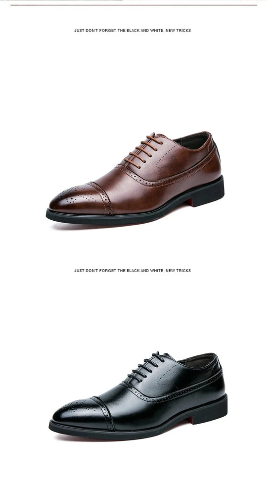 Men's Formal  Shoes Red Sole Fashion Business Casual Party Banquet Daily Retro Carved Lace-up Brogue Dress Wedding Shoes Size 48