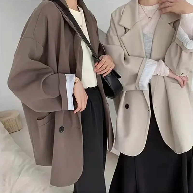 2025 Oversize Blazers Women Fall Long Sleeve Black Suit Streetwear