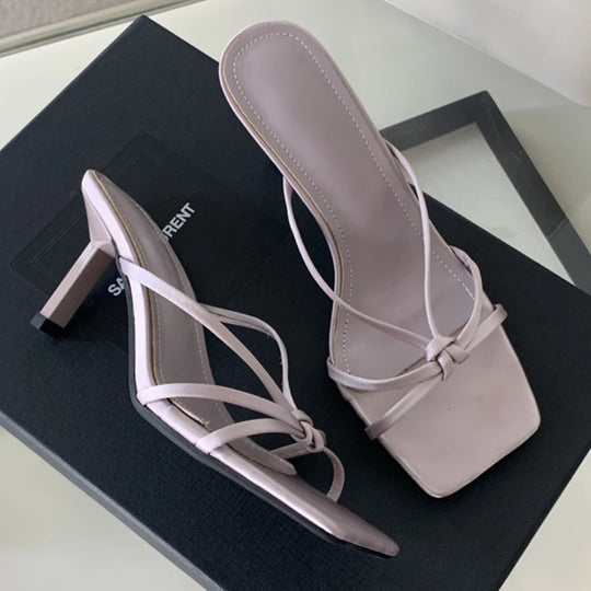 Sexy Women High Heels Slippers Designer Heeled Sandals Woman Shoes 2025 Summer Stilettos Pumps Elegant Shallow Chaussures Femme