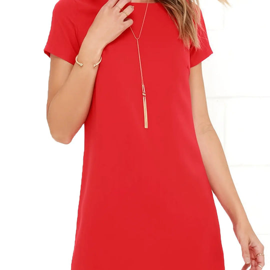 Women's Summer Casual Swing Short Sleeve T-Shirt Dresses Beach Cover Up With Pockets Plus Size Loose T Shirt Dress