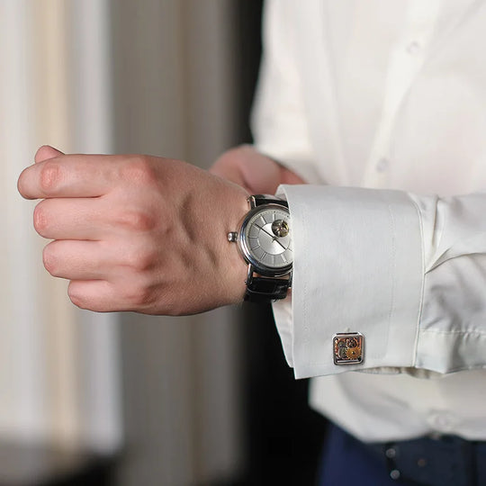 Brand Designer Watch Movement Cufflinks For Mens Business Wedding