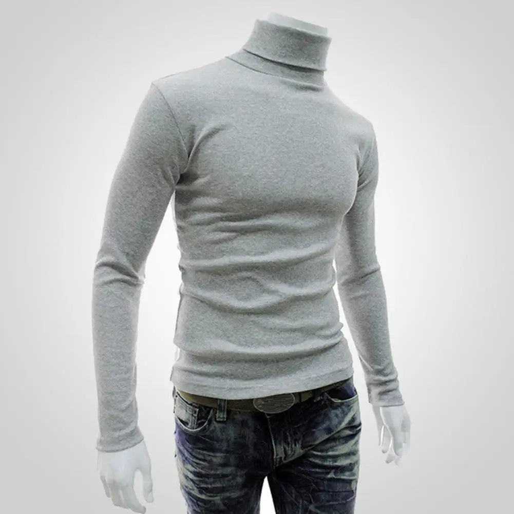 Shirt Stretchy Soft Autumn Turtleneck Long Sleeve Solid Color Winter
