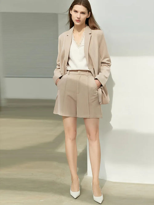 Amii Minimalism Spring Office Lady Blazer Women Jacket Lace V-neck