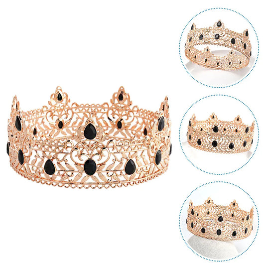 Men Crown Men Crown For Wedding Black Costume Accessory Wedding Party Prom Alloy Hair Prop