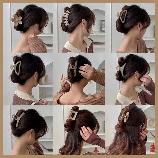 5PCS Frosted Hair Clips Simple Big Hair Claw Clips for Women Girls