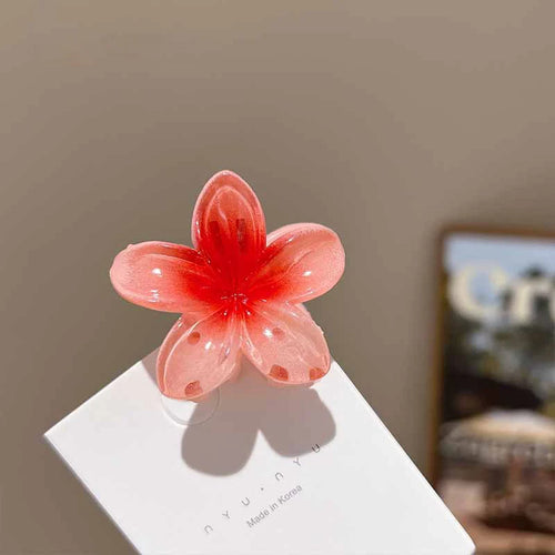 6Pcs Hawaiian Gradient Hair Clips Flower Hair Claws Women Small Size