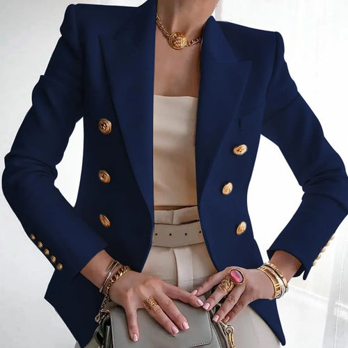 Black Blazers Women 2023 Single-button Outwear All-match Long Sleeve