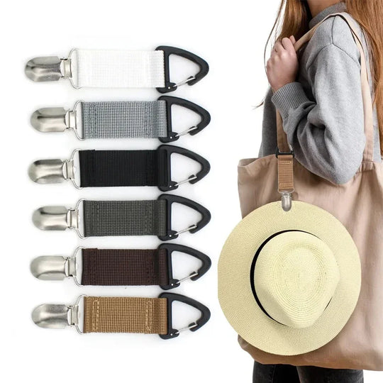 Outdoor travel straw hat clip Portable hat companion bag clip