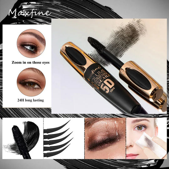 MAXIFINEST 5D Silk Fiber Eyelash Mascara, the Black Amount and Length of