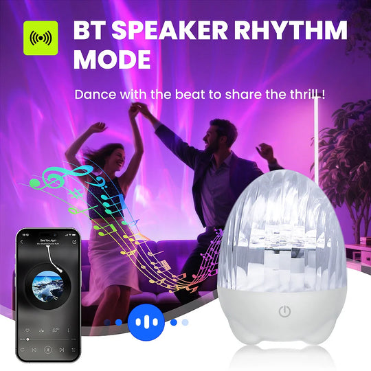 Dynamic Rotating Dinosaur Egg Mood Night Light, 13 Color Changing, USB Rechargeable Projector Lamp with Touch & Remote for Room