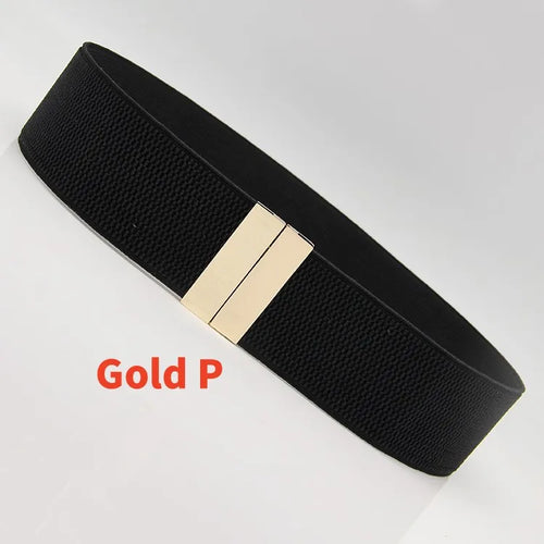New Wide Elastic Black Belt Dress Stretch Waist Belts Women Dress Coat
