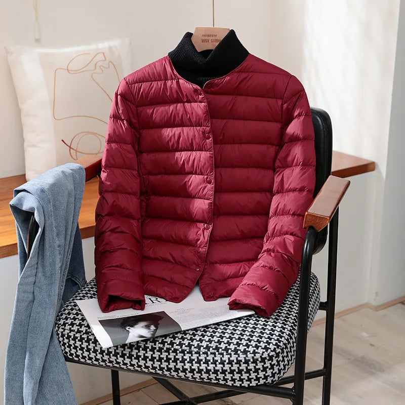 2024 New Arrivals Autumn Winter Warm Women White Duck Down Slim